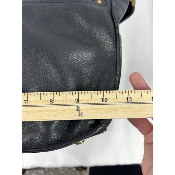 B Makowsky Shoulder Bag Tote Black Leather Brass Chain Hardware Pockets - Picture 10 of 16